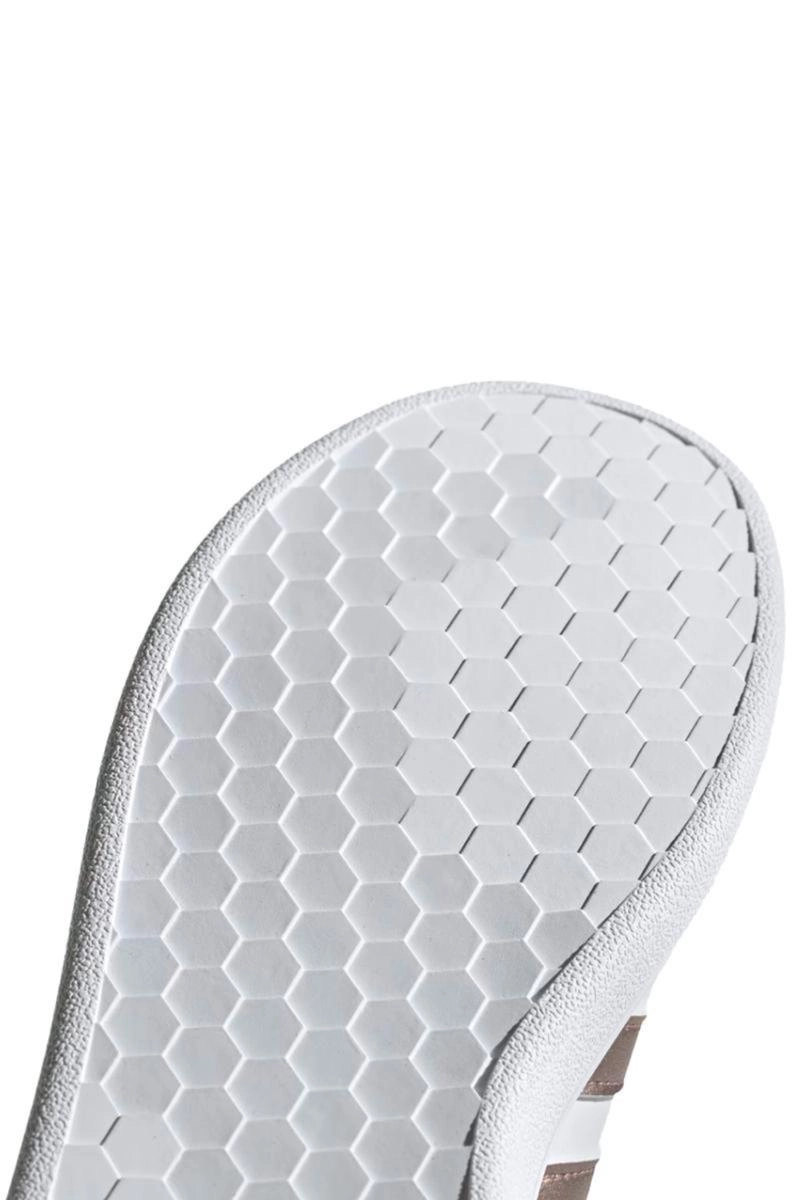 Tenis Adidas Grand Court Feminino Juvenil Branco e Rose