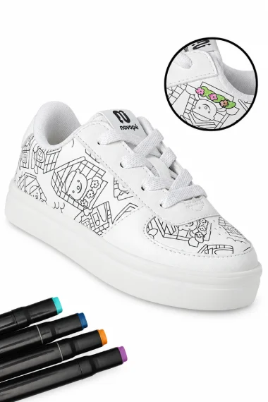 Tênis Infantil Novopé Cute Colors Branco Tênis Infantil Novopé Cute Colors Branco