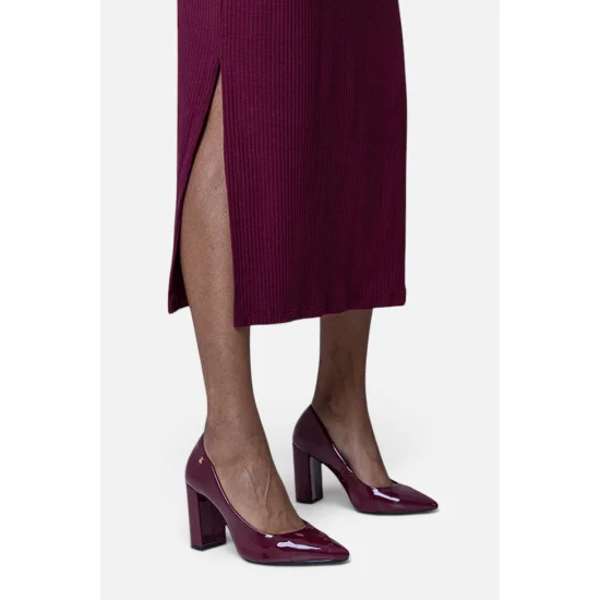 Vestido Feminino Manga Longa Canelado Midi Gabip Vestido Feminino Manga Longa Canelado Midi Gabip