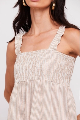 Vestido Aishty Longo Sem Manga Feminino Marrom Vestido Aishty Longo Sem Manga Feminino Marrom