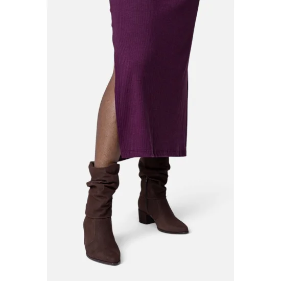 Vestido Feminino Manga Longa Canelado Midi Gabip Vestido Feminino Manga Longa Canelado Midi Gabip